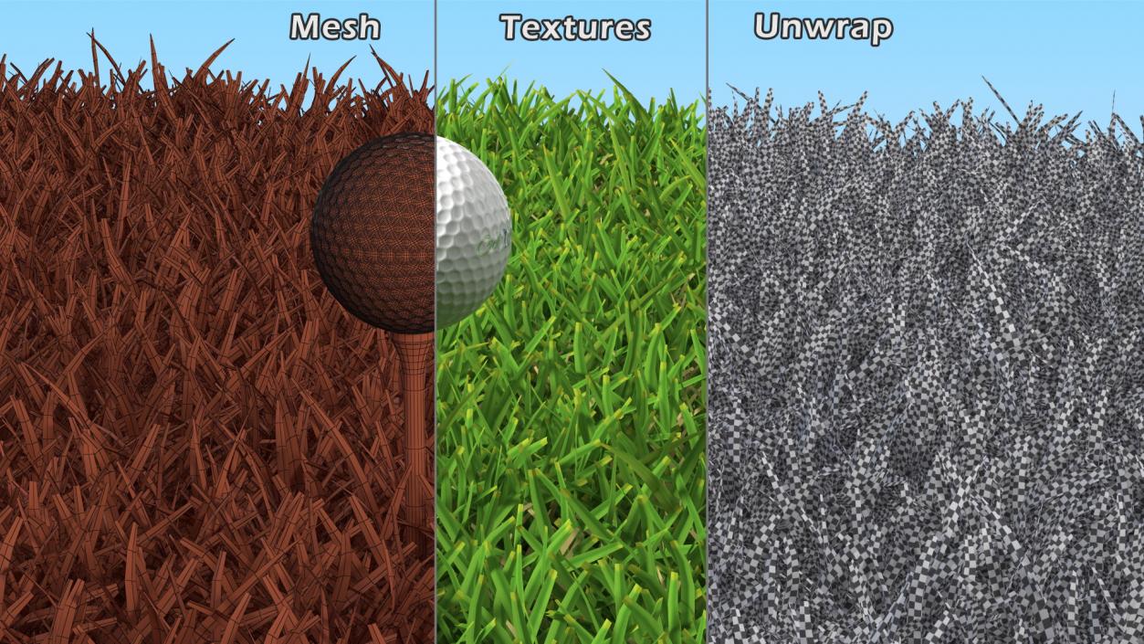 Golf Ball on Lawn 3D