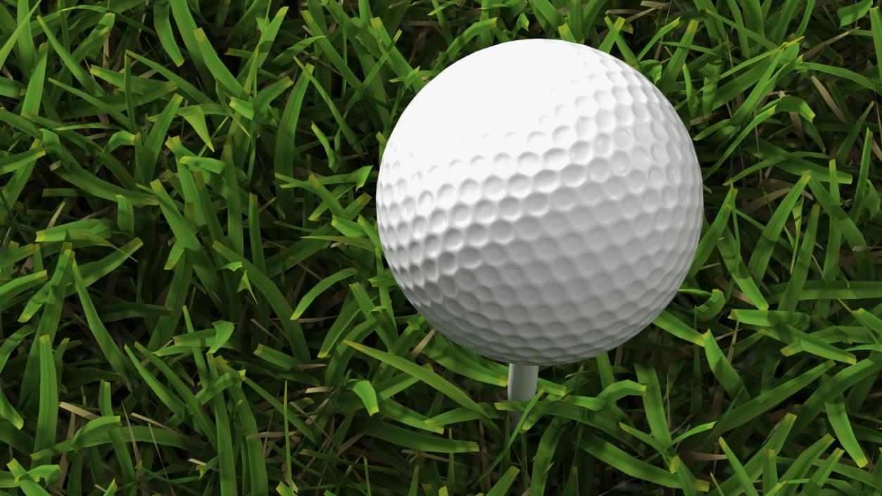 Golf Ball on Lawn 3D