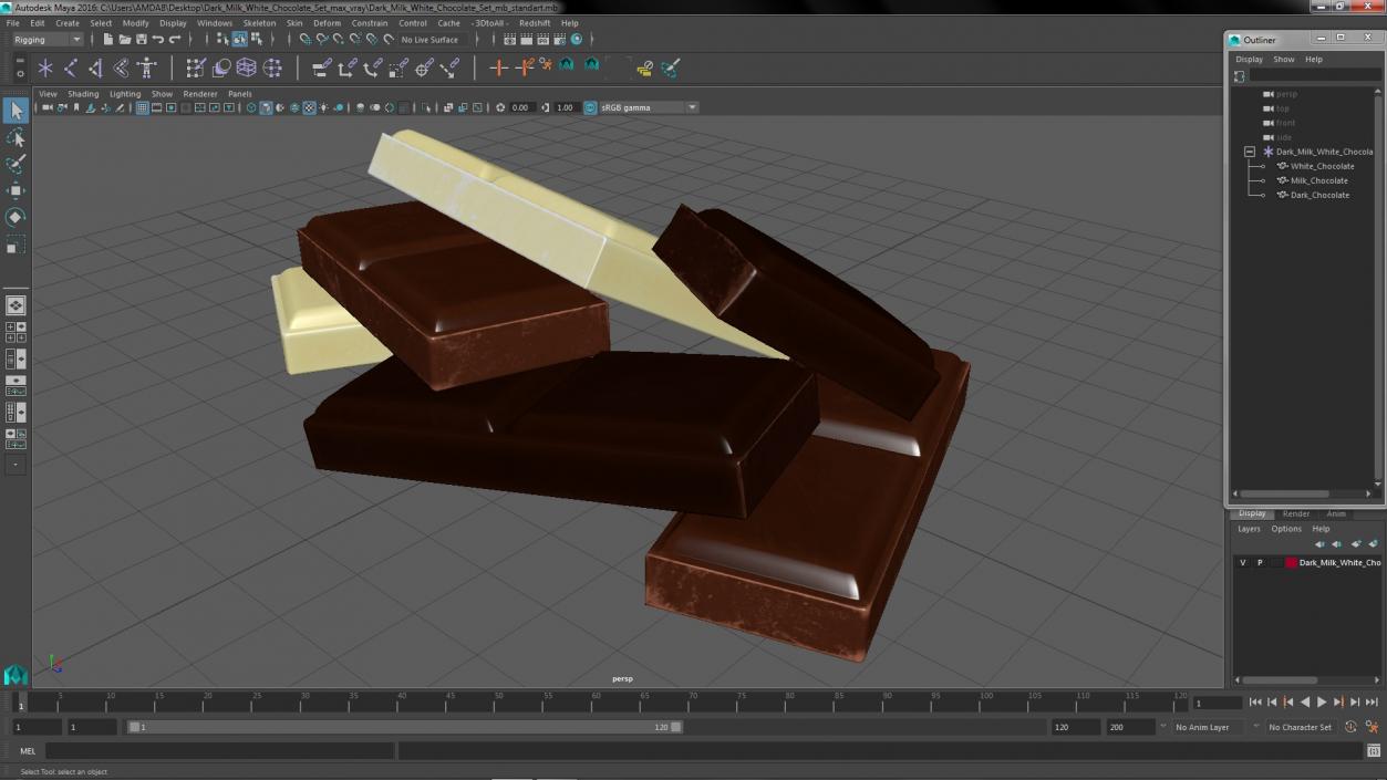 Dark Milk White Chocolate Set 3D model