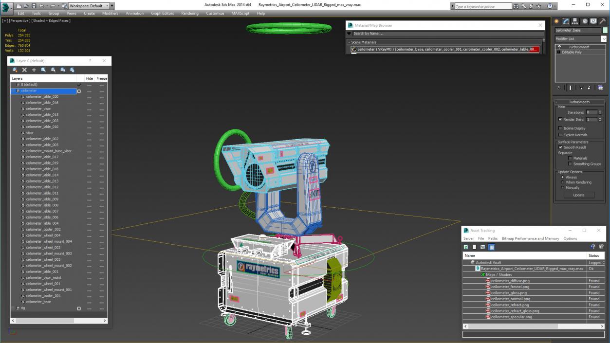 Raymetrics Airport Ceilometer LIDAR Rigged 3D