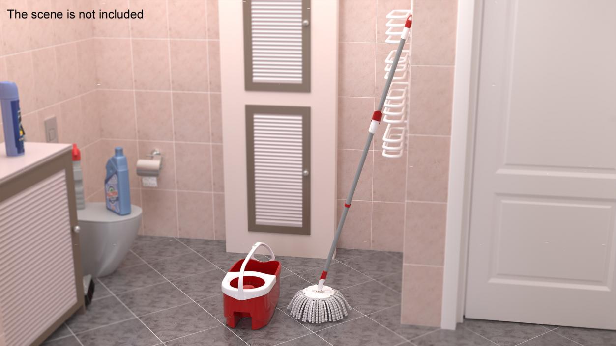 3D Swab with Plastic Bucket Red model