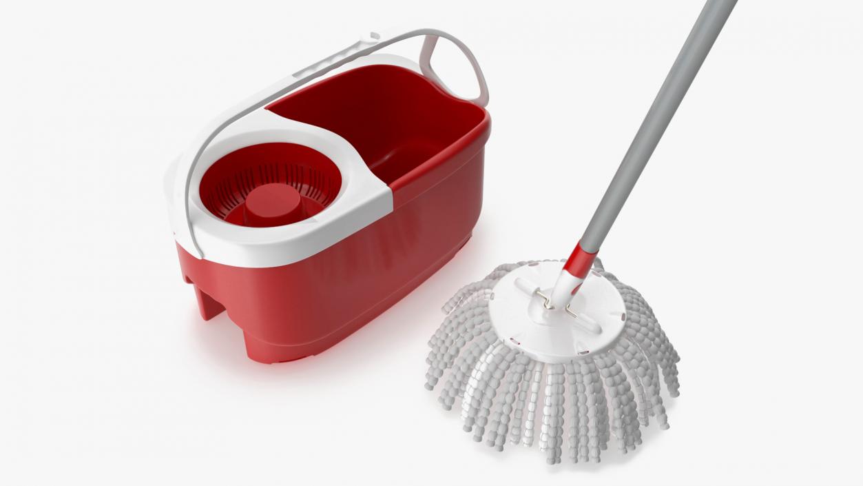 3D Swab with Plastic Bucket Red model