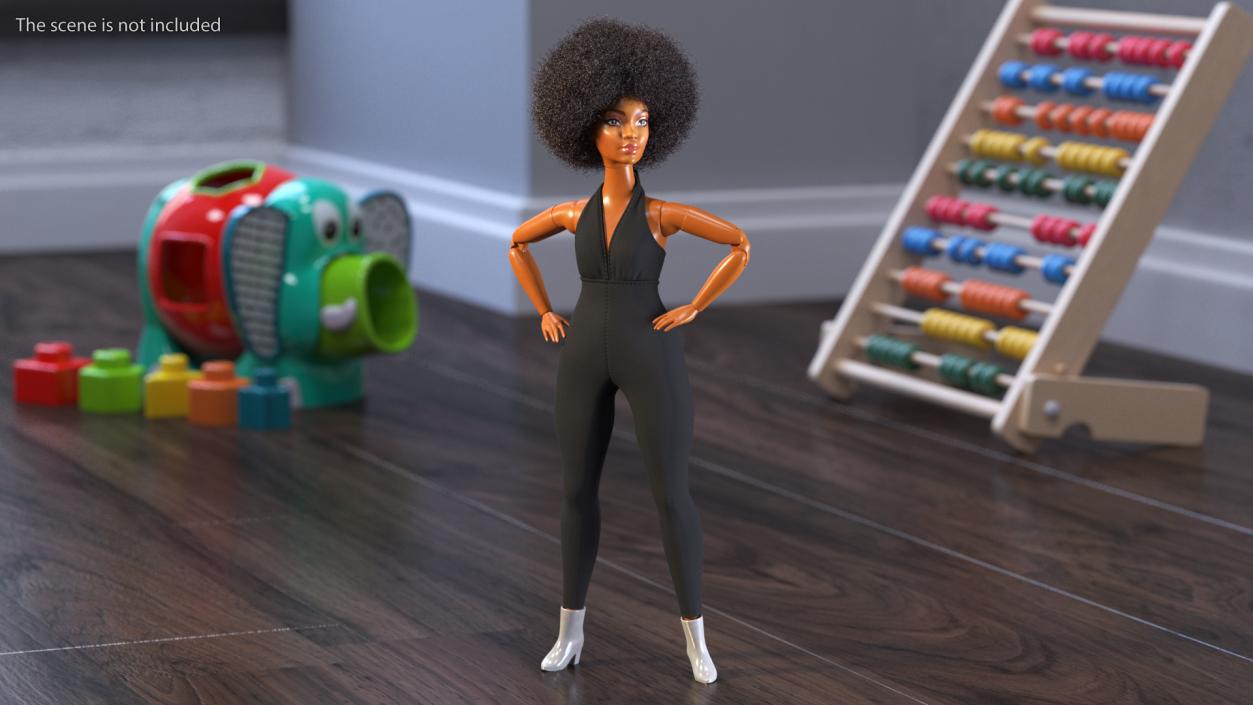 3D model Dressed Barbie Dolls Fur Collection