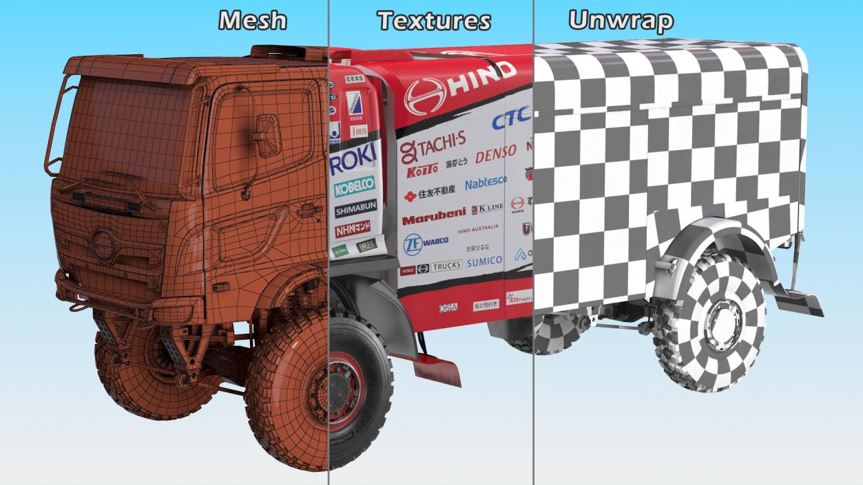 Hino Motors Dakar Rally Truck 3D model