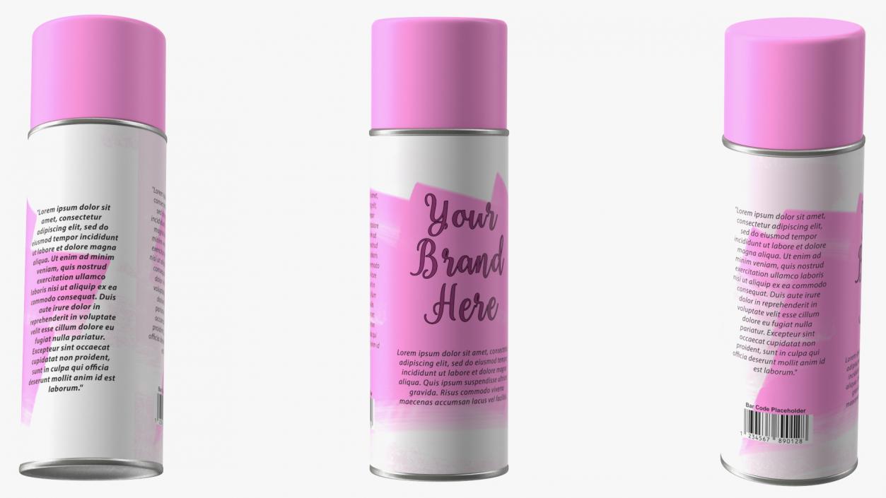 3D Aerosol Can Mockup Pink model