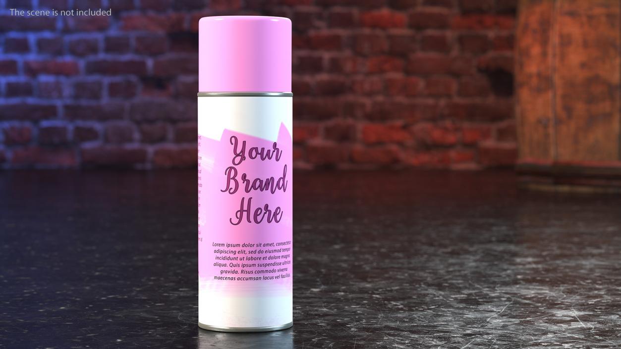 3D Aerosol Can Mockup Pink model