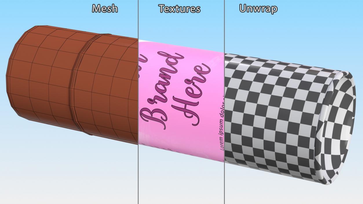 3D Aerosol Can Mockup Pink model