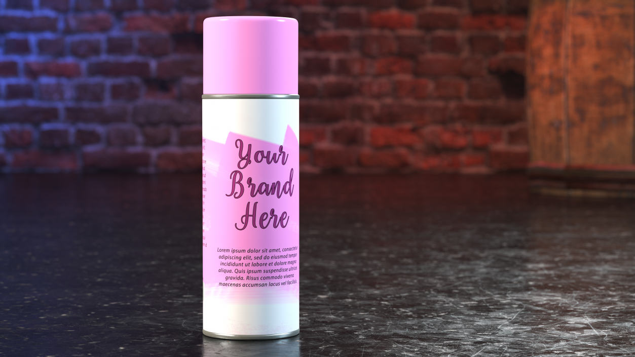 3D Aerosol Can Mockup Pink model