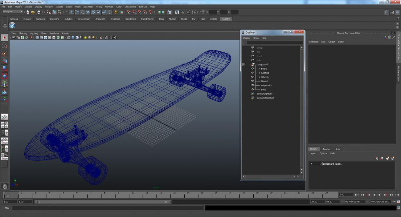 Longboard 3D model