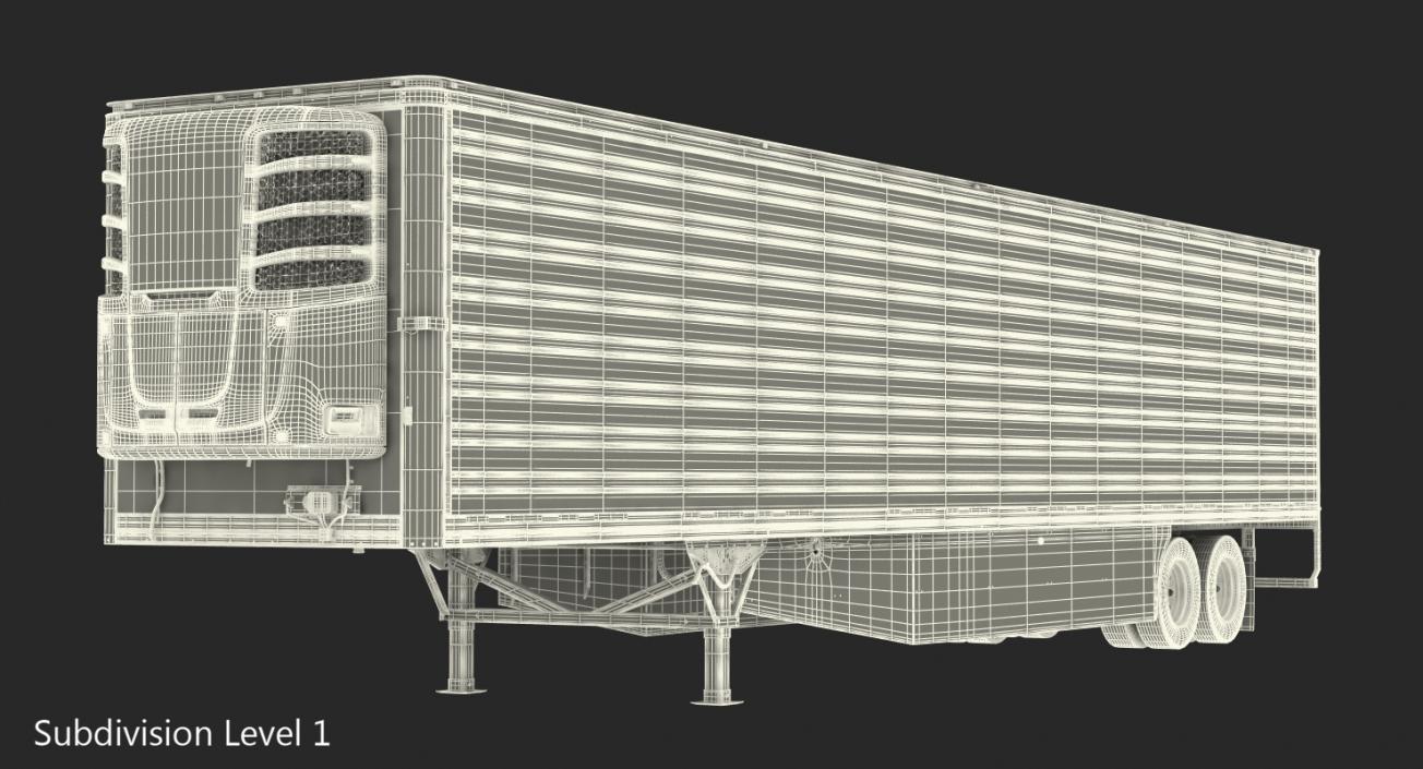 Vanguard Reefer Trailer with Thermo King C600 Rigged 3D