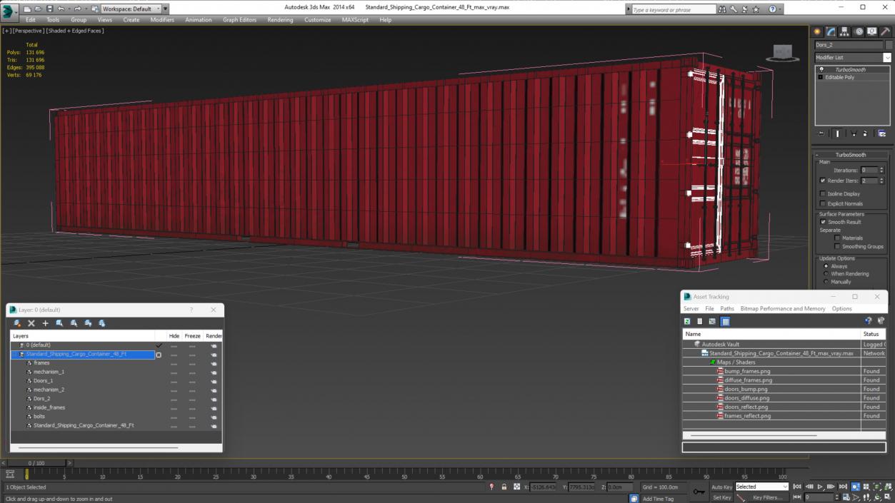 Standard Shipping Cargo Container 48 Ft 3D model