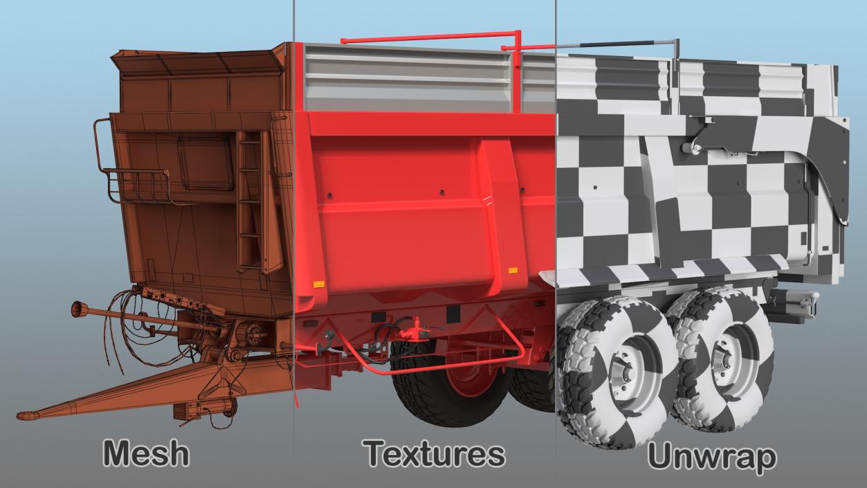 3D Agricultural Tipper Trailer Clean model