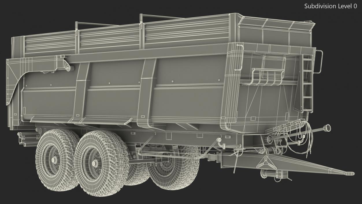 3D Agricultural Tipper Trailer Clean model