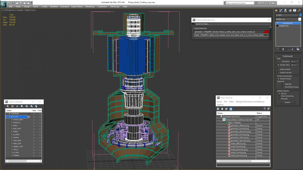 3D Pump Hydro Turbine model