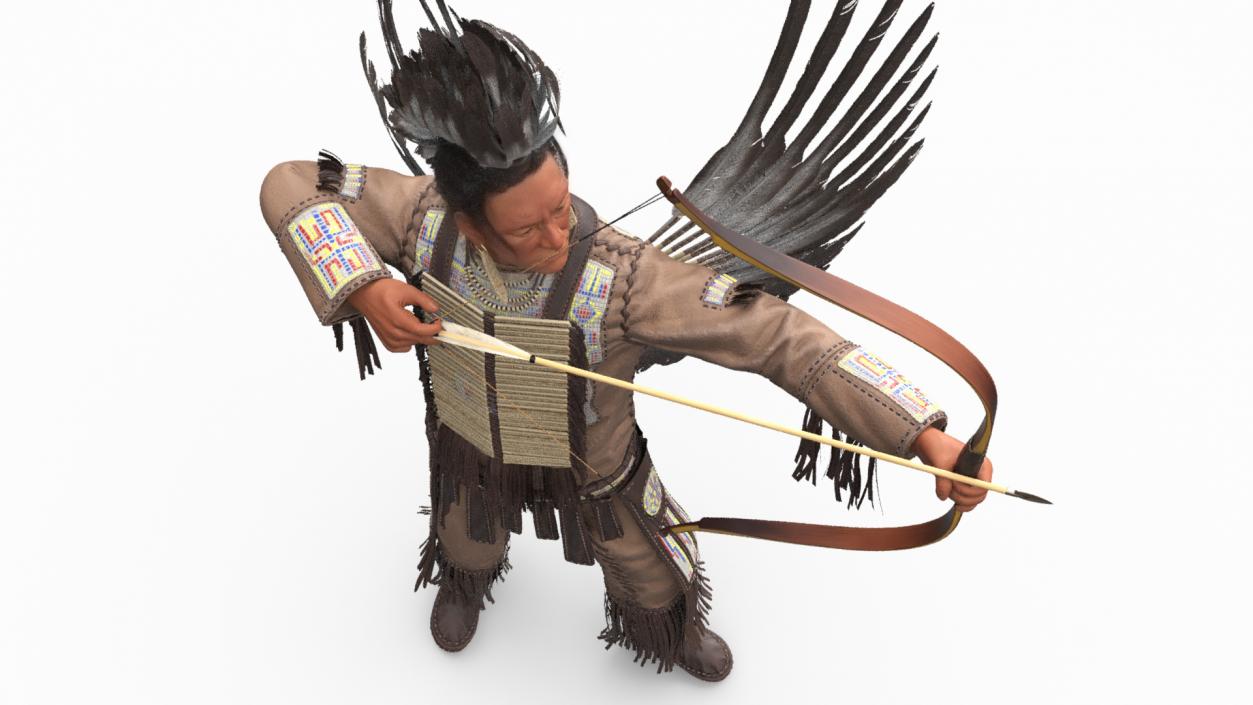 3D model Indian with Bow and Arrow