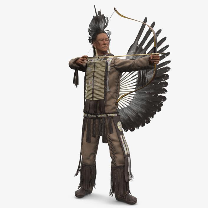 3D model Indian with Bow and Arrow