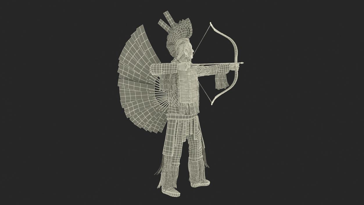 3D model Indian with Bow and Arrow