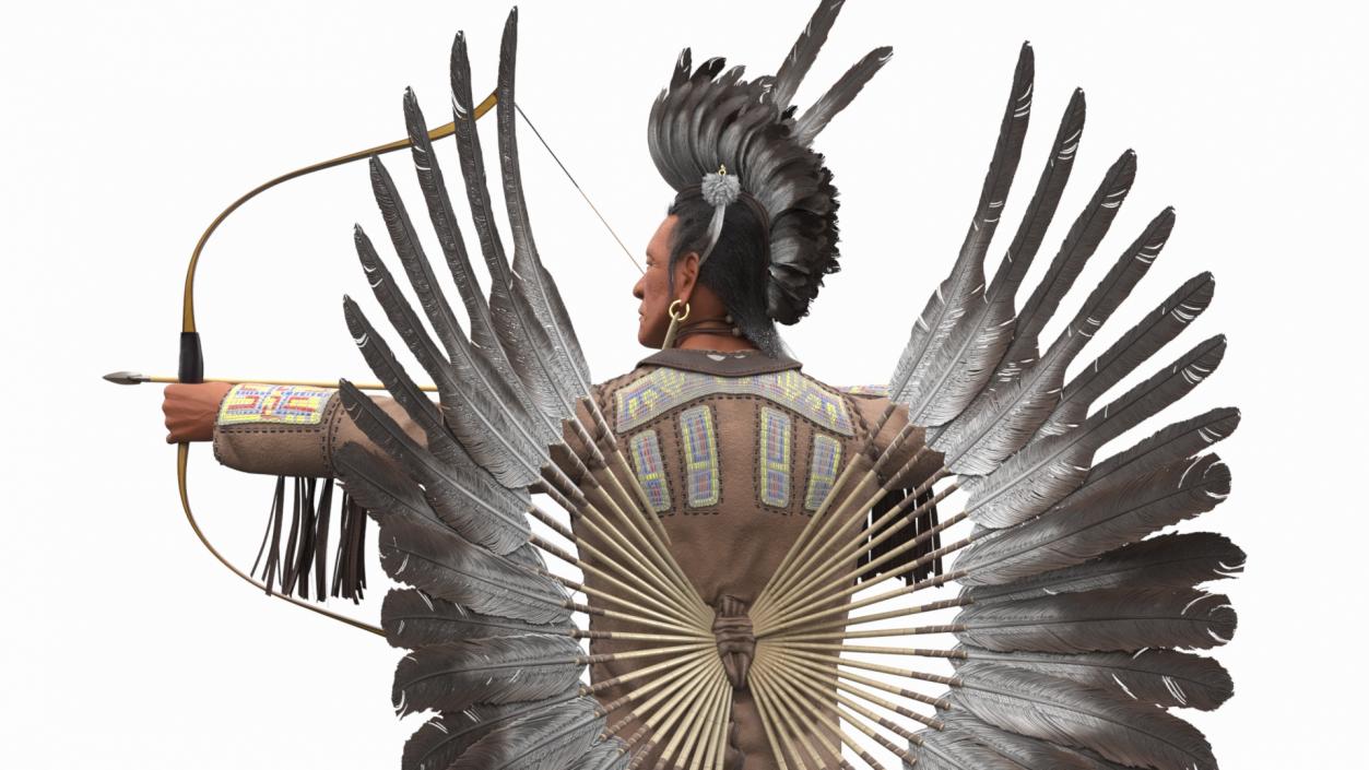 3D model Indian with Bow and Arrow