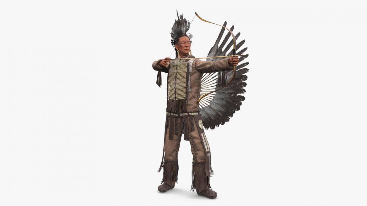 3D model Indian with Bow and Arrow