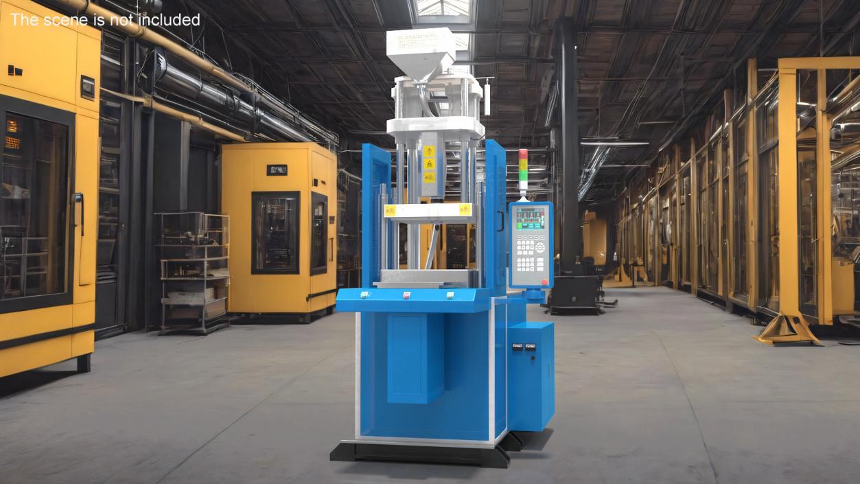 Vertical Plastic Injection Molding Machine Blue 3D