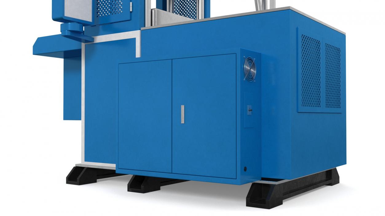 Vertical Plastic Injection Molding Machine Blue 3D