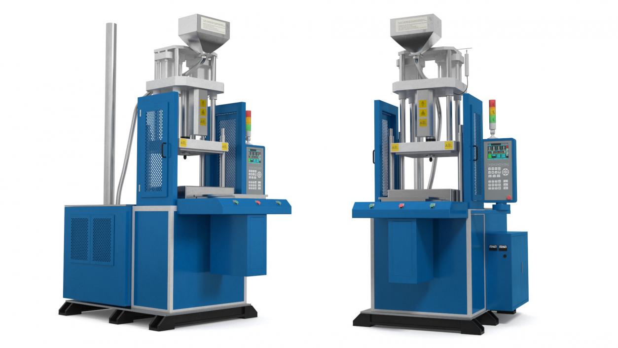 Vertical Plastic Injection Molding Machine Blue 3D