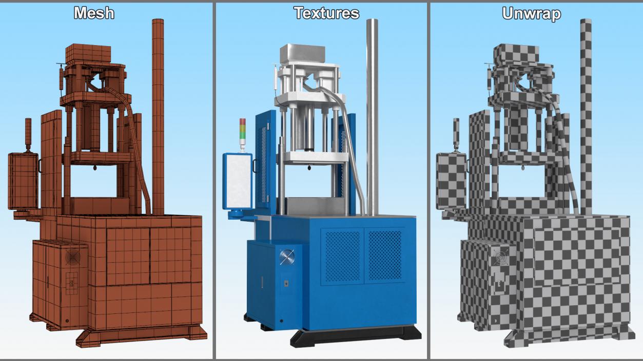 Vertical Plastic Injection Molding Machine Blue 3D