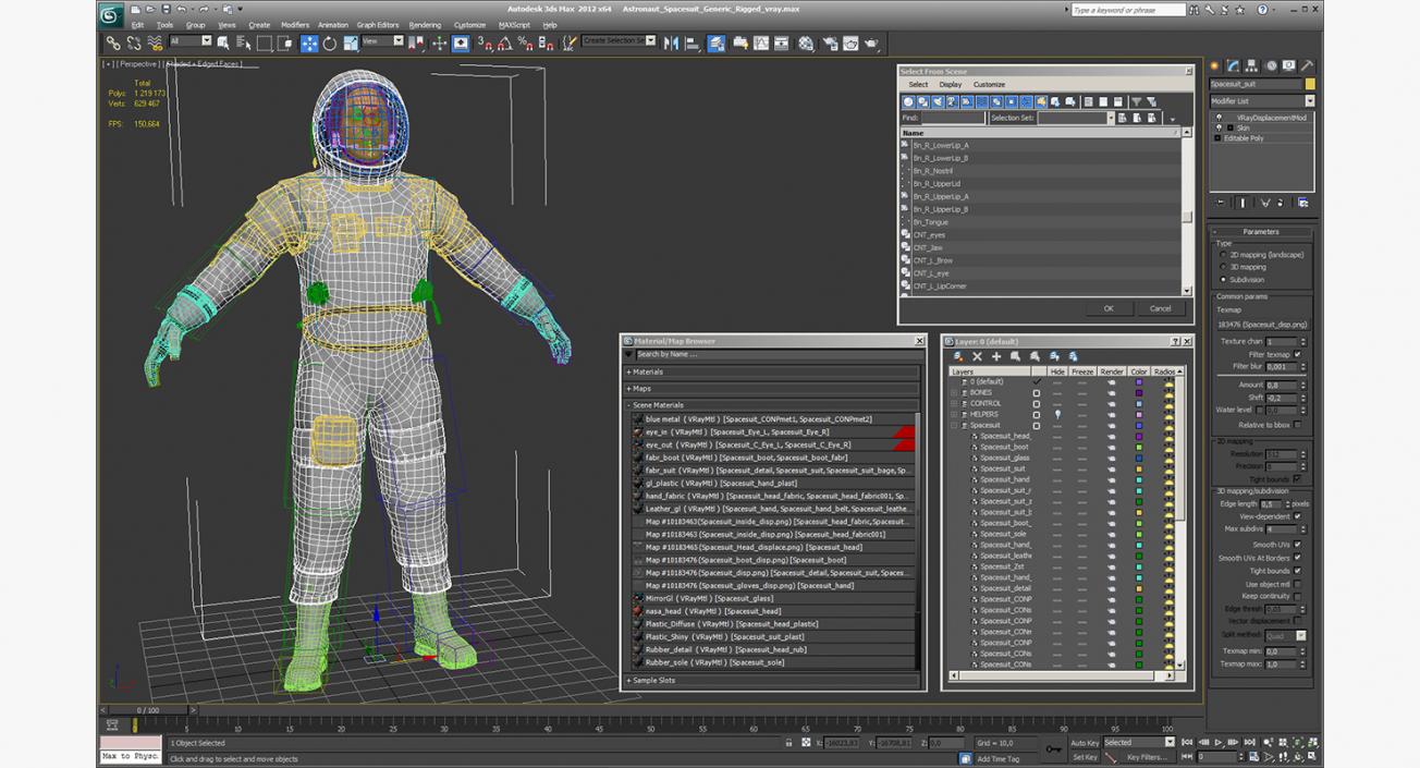 Astronaut Spacesuit Generic Rigged 3D model