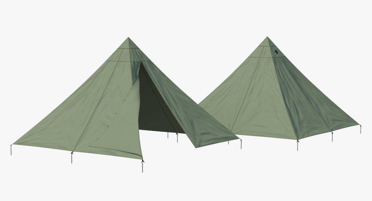 Floorless Camping Tents Collection 3D model