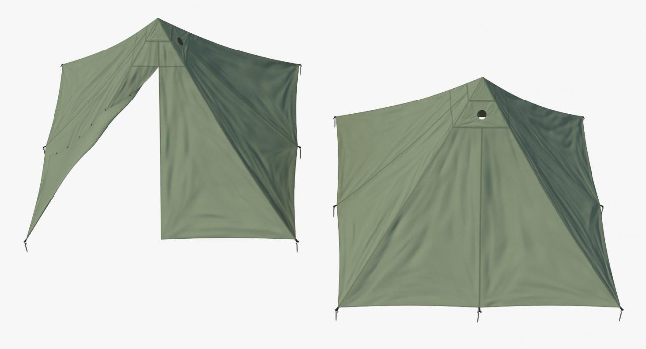 Floorless Camping Tents Collection 3D model