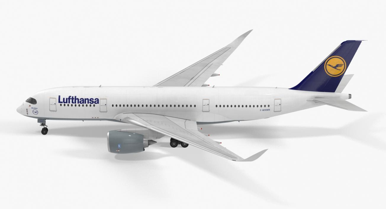 3D model Airbus A350-800 Lufthansa