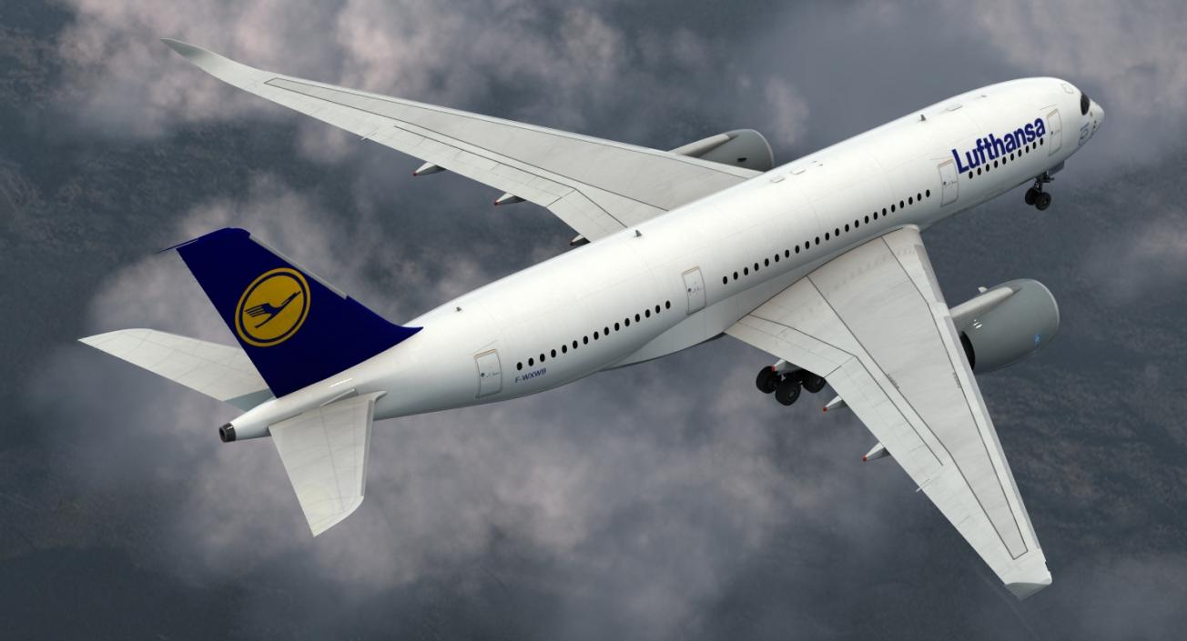 3D model Airbus A350-800 Lufthansa