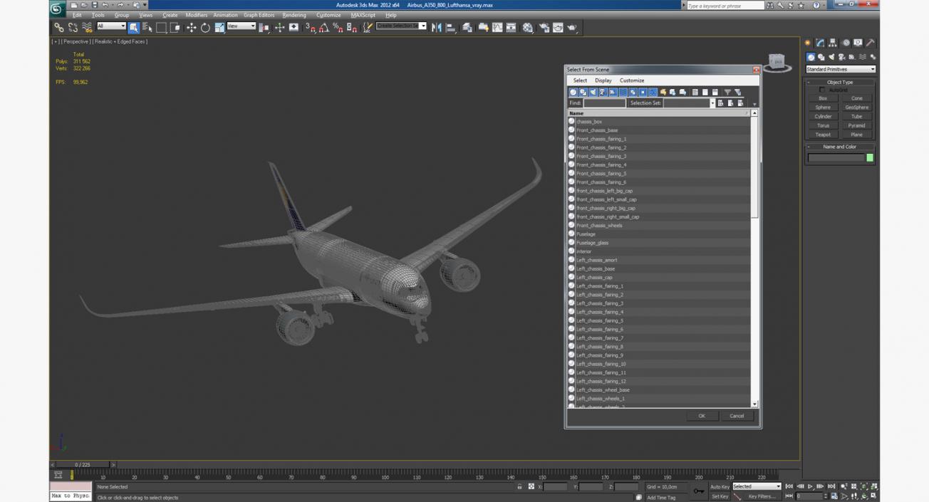 3D model Airbus A350-800 Lufthansa