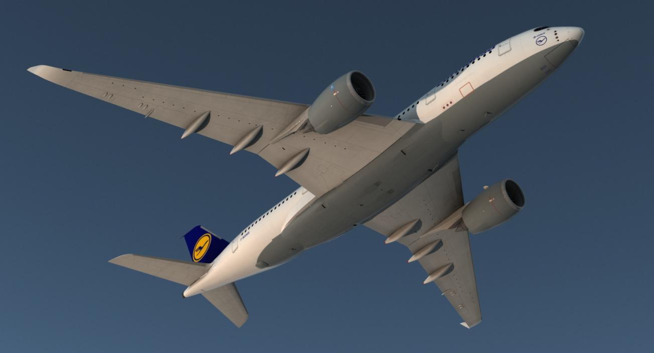 3D model Airbus A350-800 Lufthansa