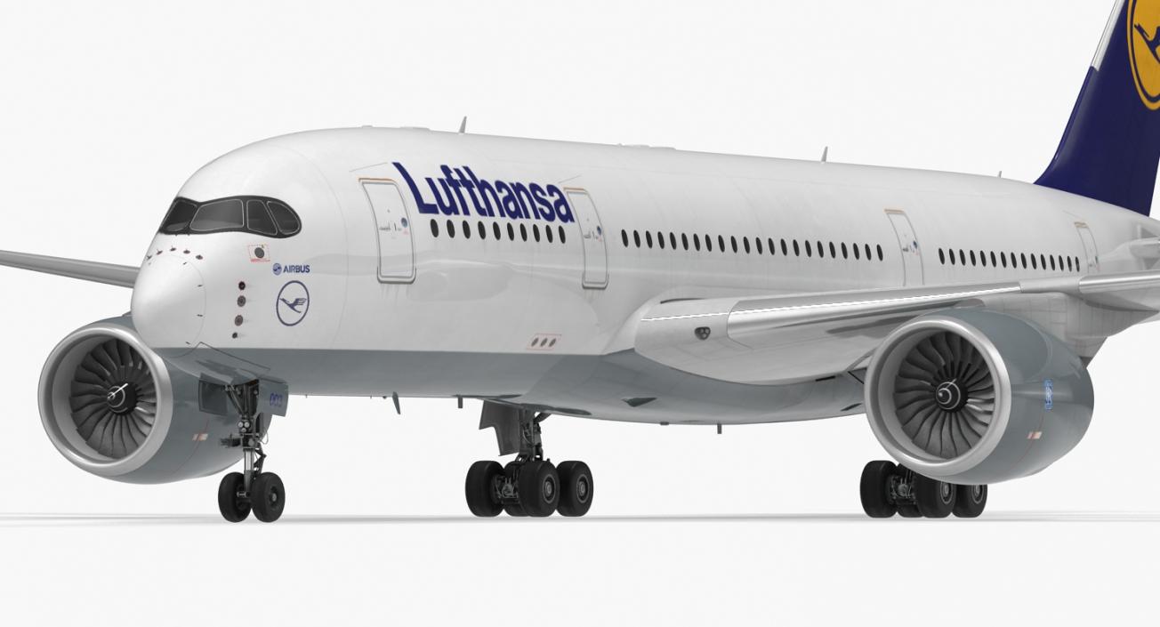 3D model Airbus A350-800 Lufthansa