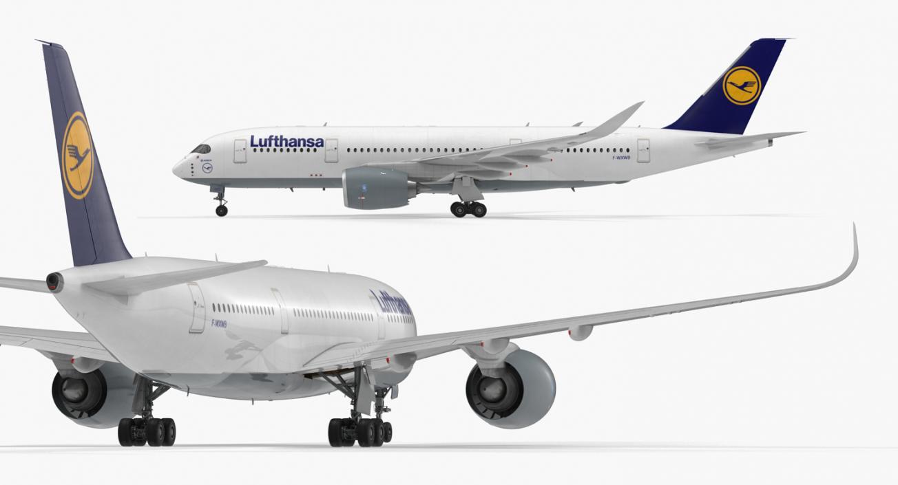 3D model Airbus A350-800 Lufthansa