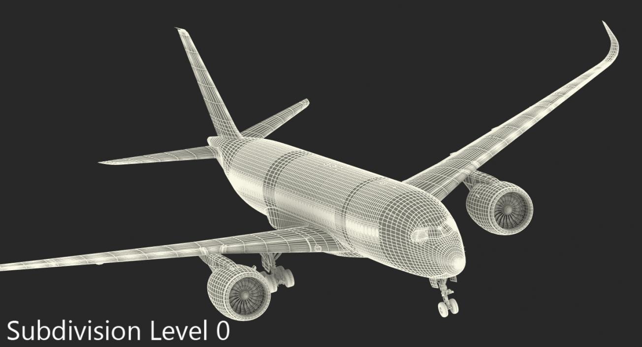 3D model Airbus A350-800 Lufthansa