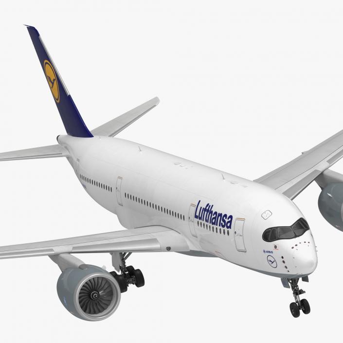 3D model Airbus A350-800 Lufthansa