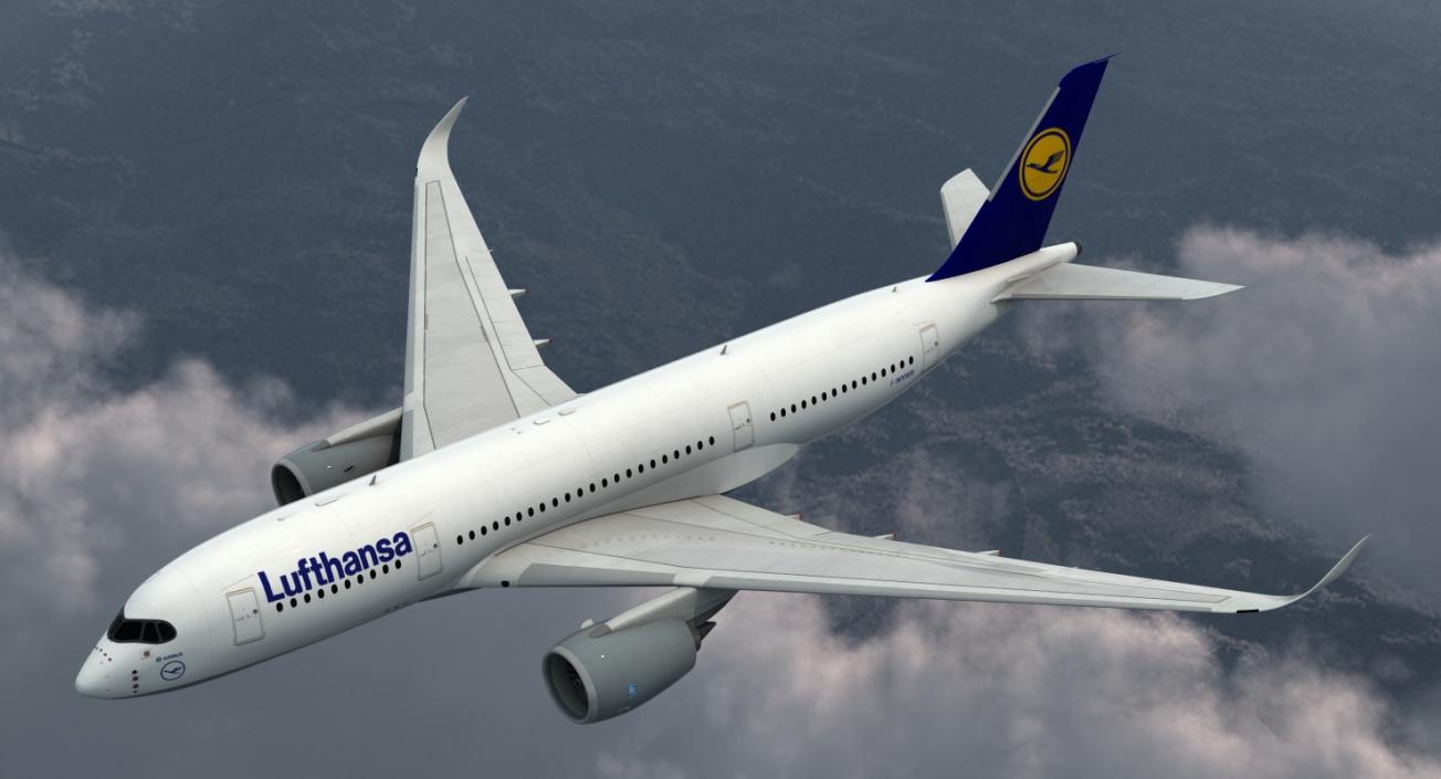 3D model Airbus A350-800 Lufthansa