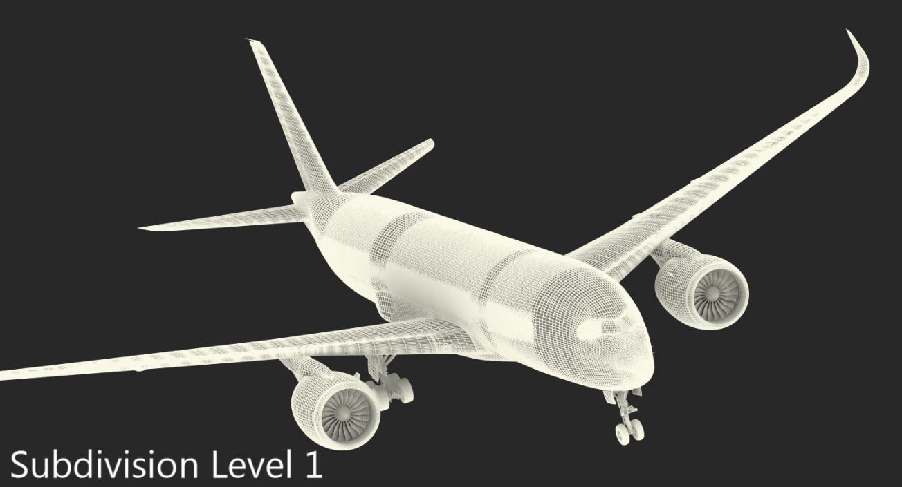 3D model Airbus A350-800 Lufthansa