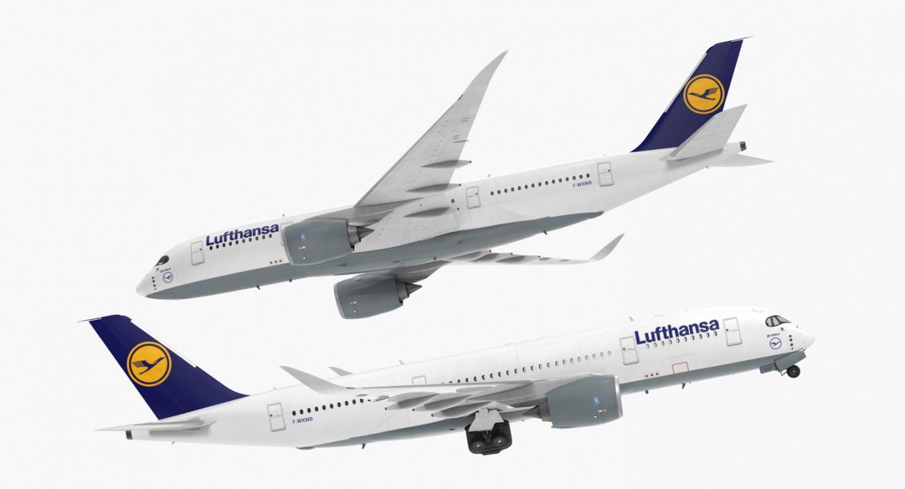 3D model Airbus A350-800 Lufthansa