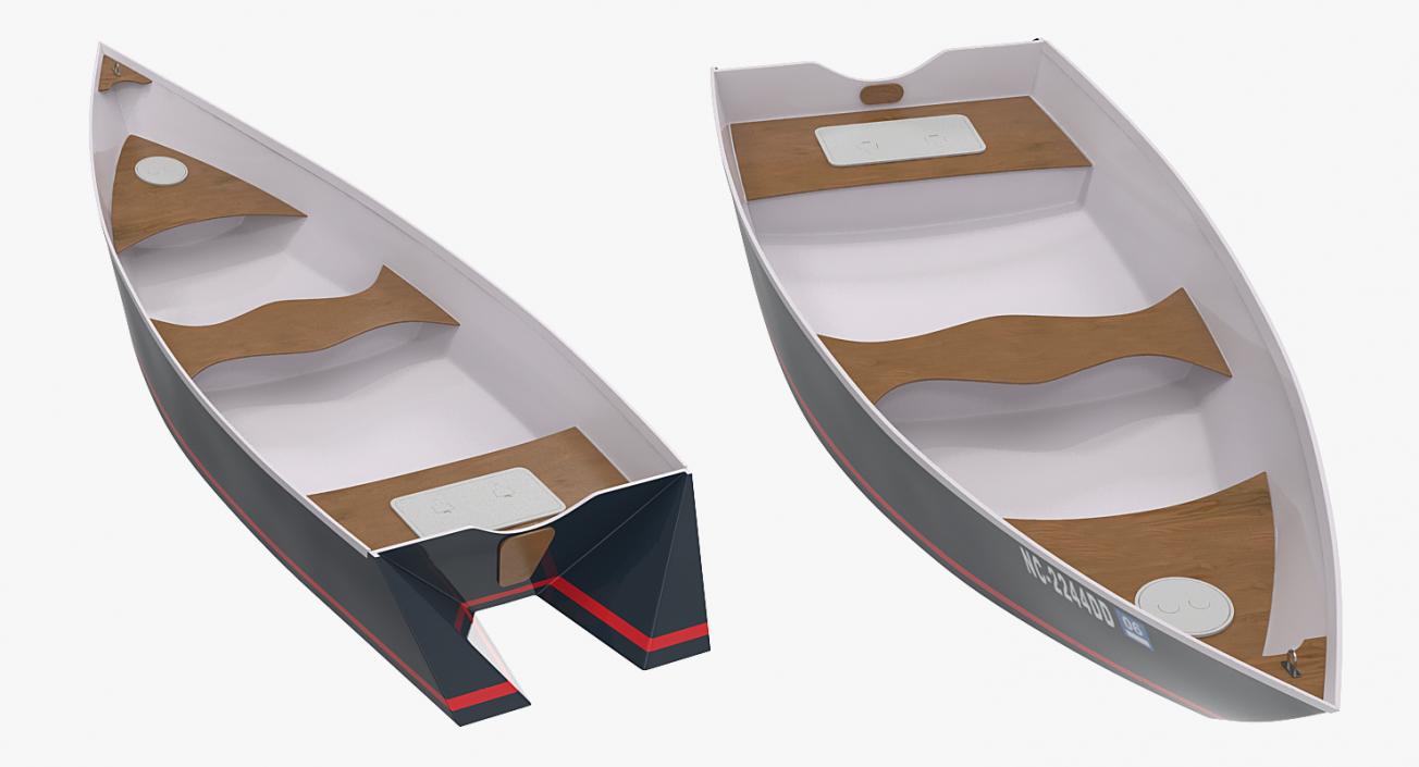 Small Aluminum Fishing Boat 3D