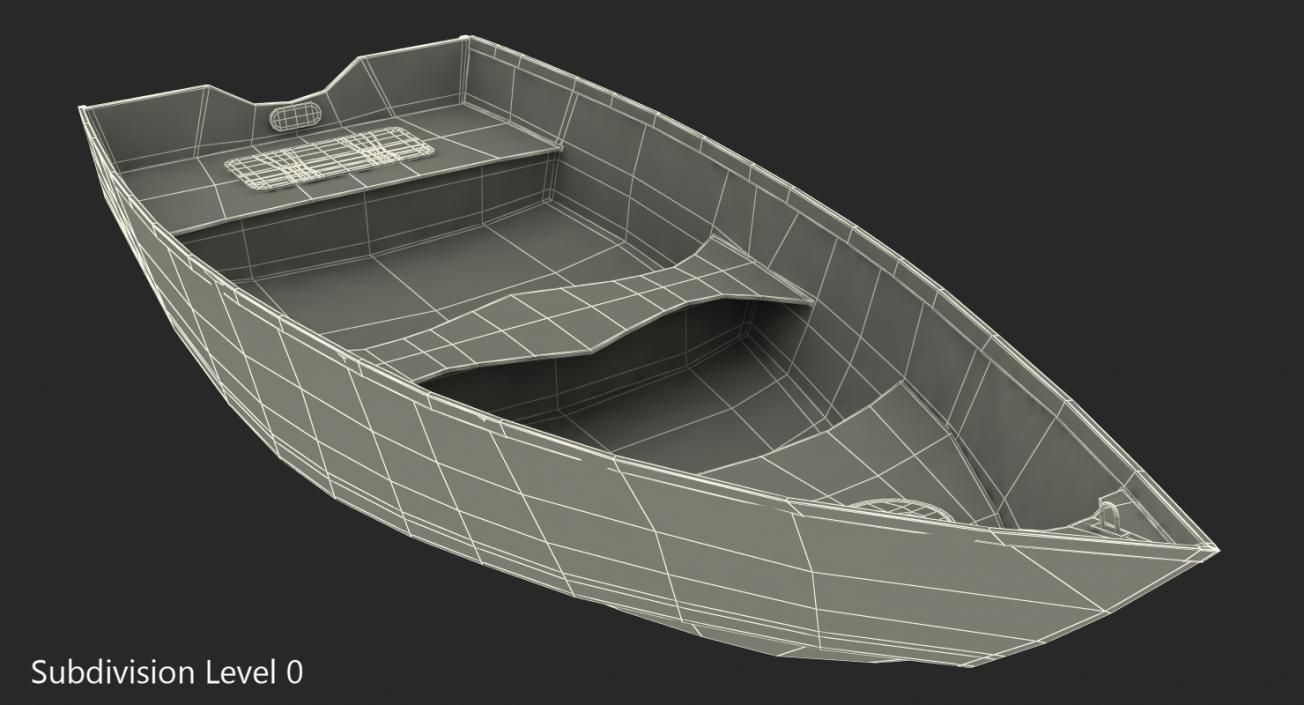 Small Aluminum Fishing Boat 3D