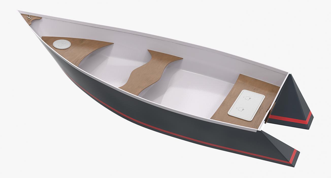 Small Aluminum Fishing Boat 3D