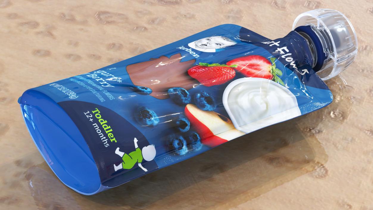 3D model Gerber Pouch Fruit and Yogurt Very Berry