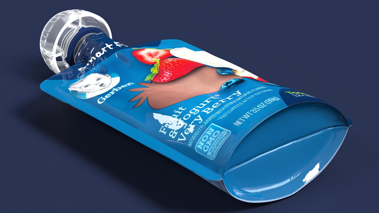 3D model Gerber Pouch Fruit and Yogurt Very Berry