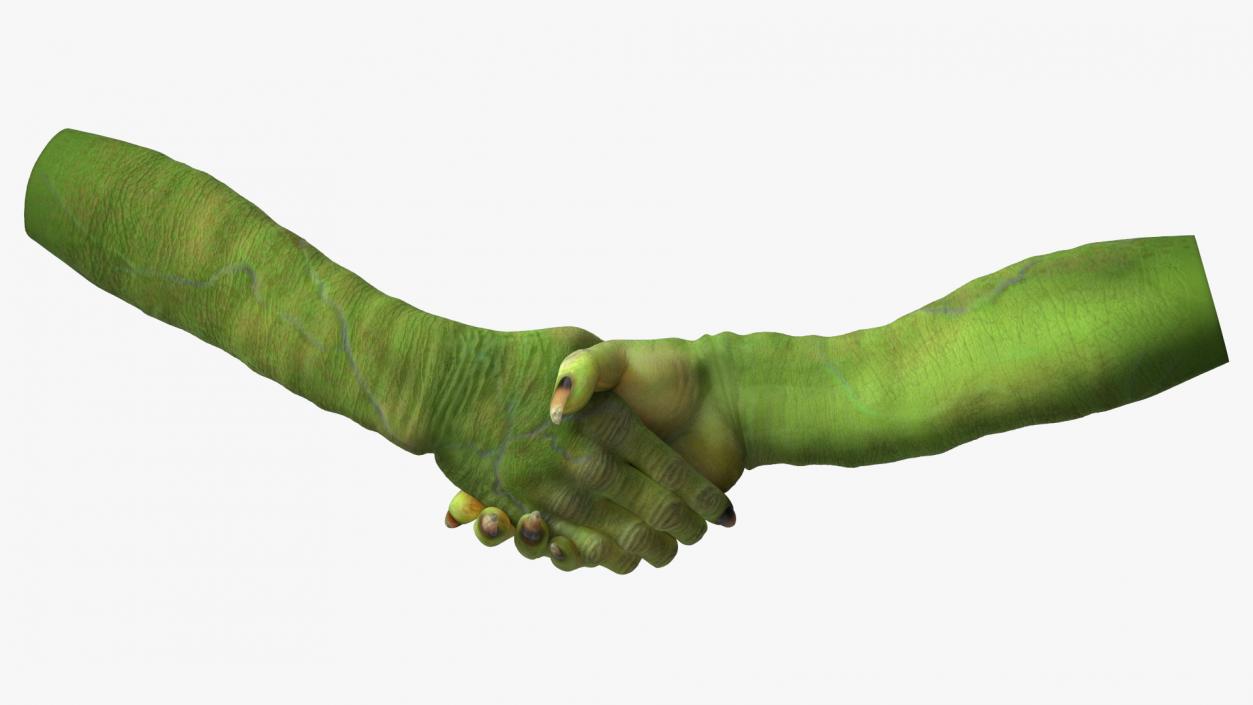 3D model Handshake Green Goblin Hands Rigged