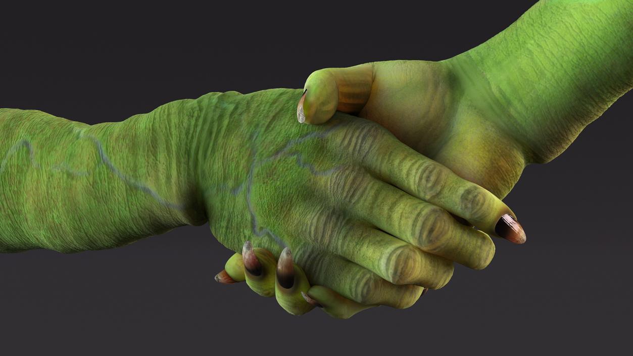 3D model Handshake Green Goblin Hands Rigged