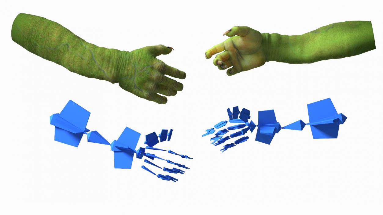 3D model Handshake Green Goblin Hands Rigged