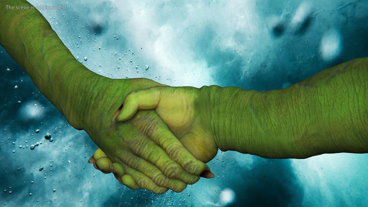 3D model Handshake Green Goblin Hands Rigged